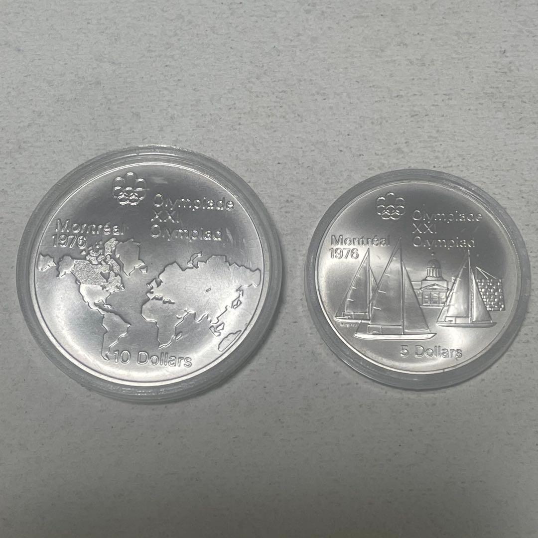 カナダ 1976年 モントリオール五輪 記念銀貨 10ドル 5ドル 銀貨 925