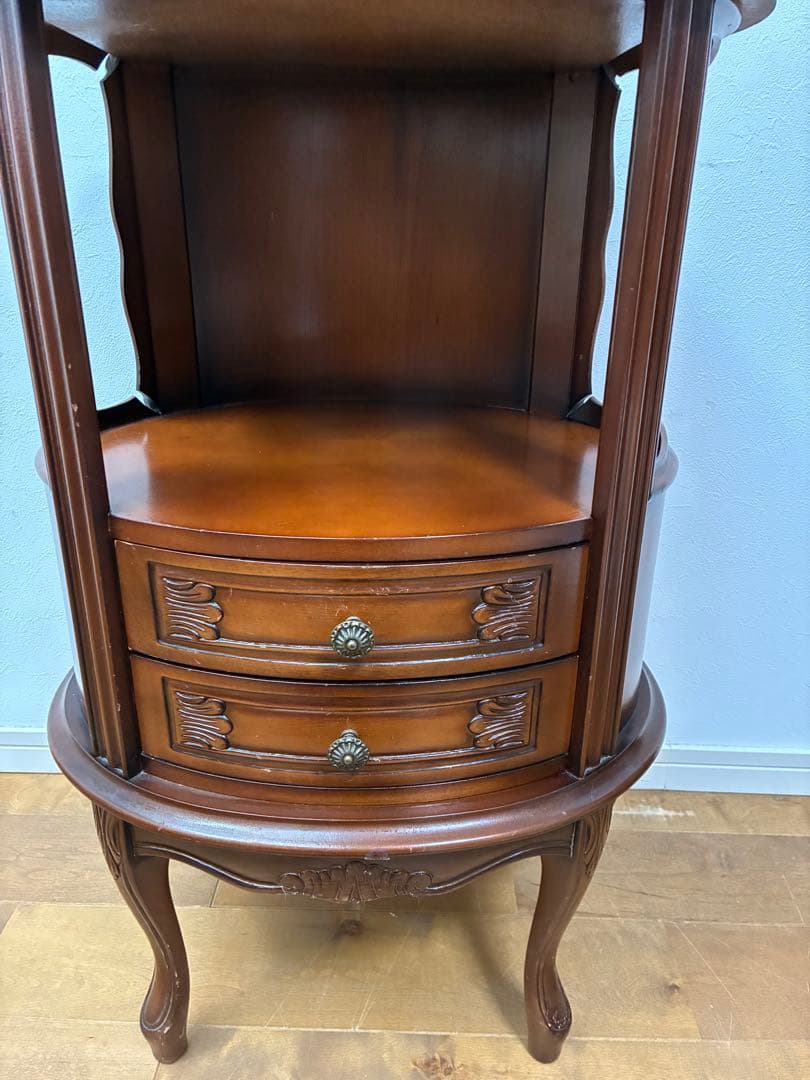 アンティーク　ラウンドキャビネット　猫脚　サイドテーブル