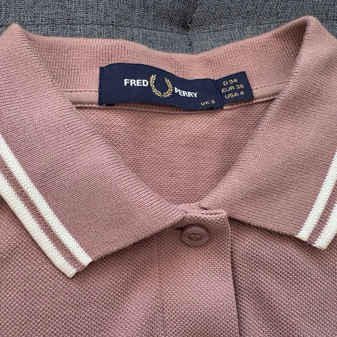 FRED PERRY ピンクポロシャツ UK 8
