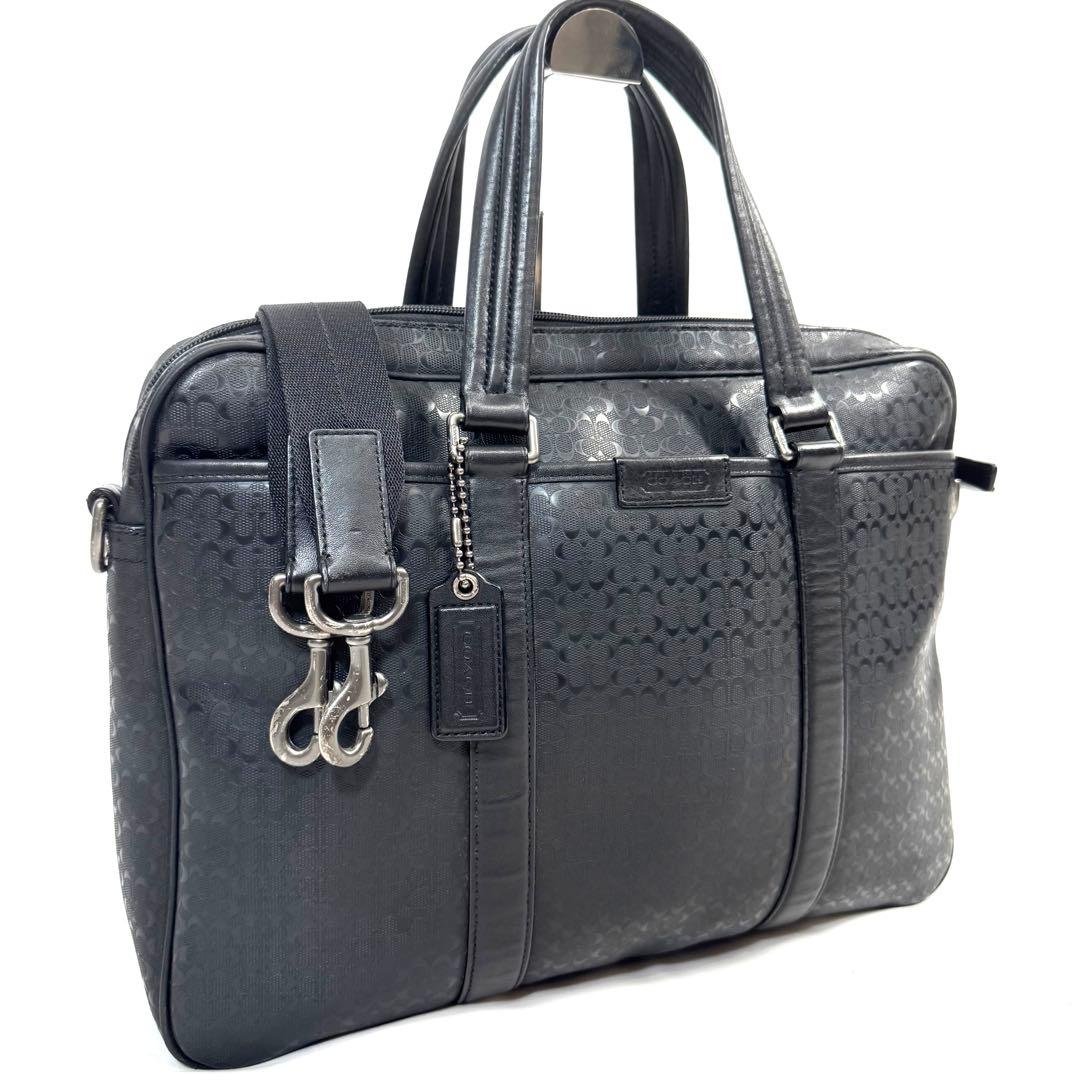 コーチ ビジネスバッグ 2WAY ハンド ショルダー A4収納可 レザー