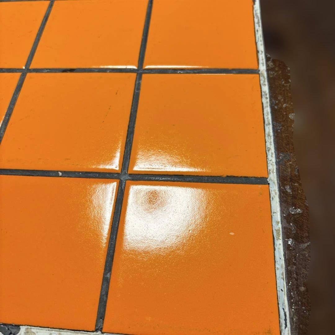 【used】アンティーク　ダイニングテーブル　オレンジタイル　ヴィンテージ