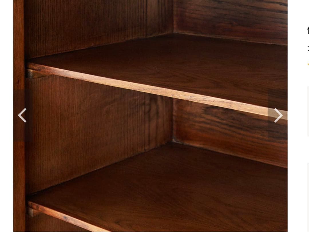 ベルメゾン　ブラウン木製キャビネット ガラス扉付き