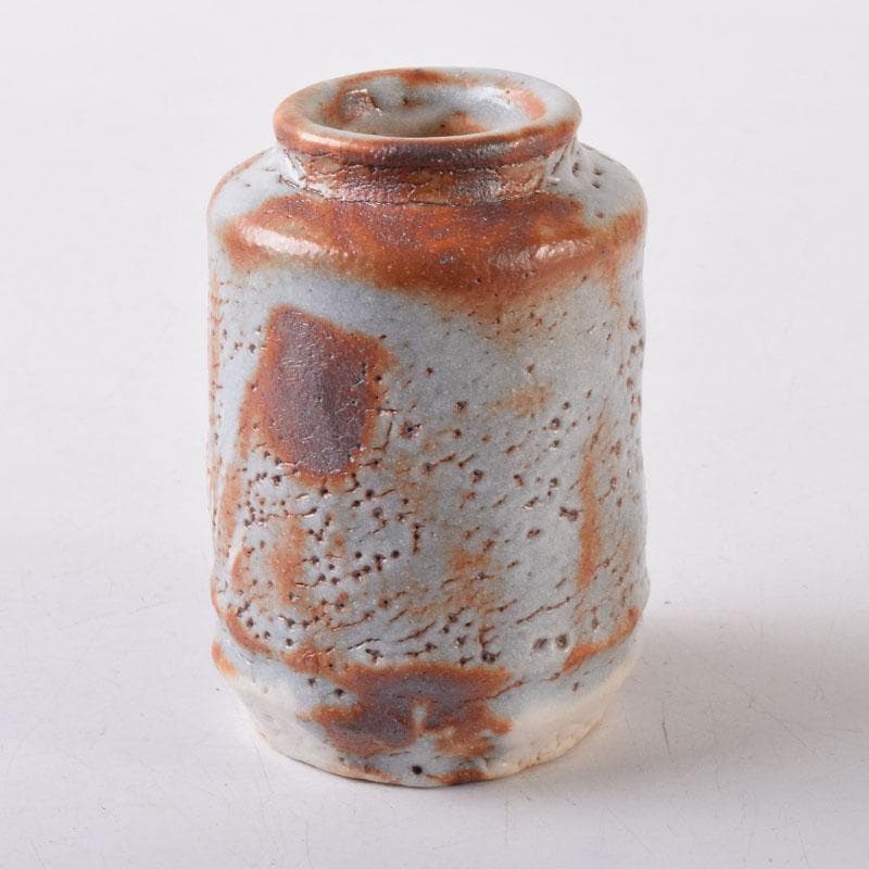 茶道具　鼠志野　林英仁作　茶入　仕覆2点付　共箱　V　7452