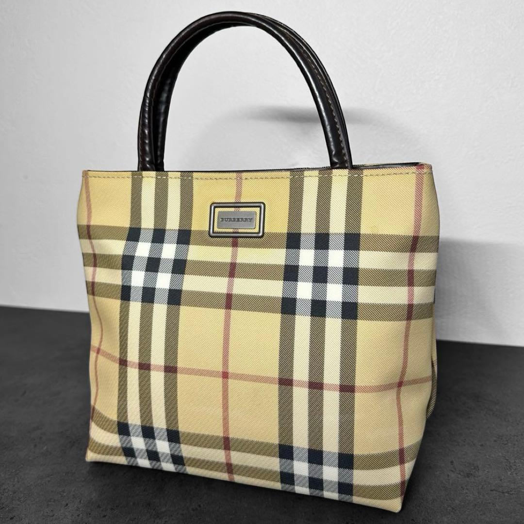 BURBERRY LONDON ノバチェック　ハンドバッグ ロゴプレート