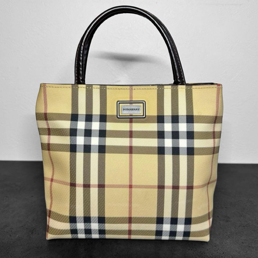 BURBERRY LONDON ノバチェック　ハンドバッグ ロゴプレート