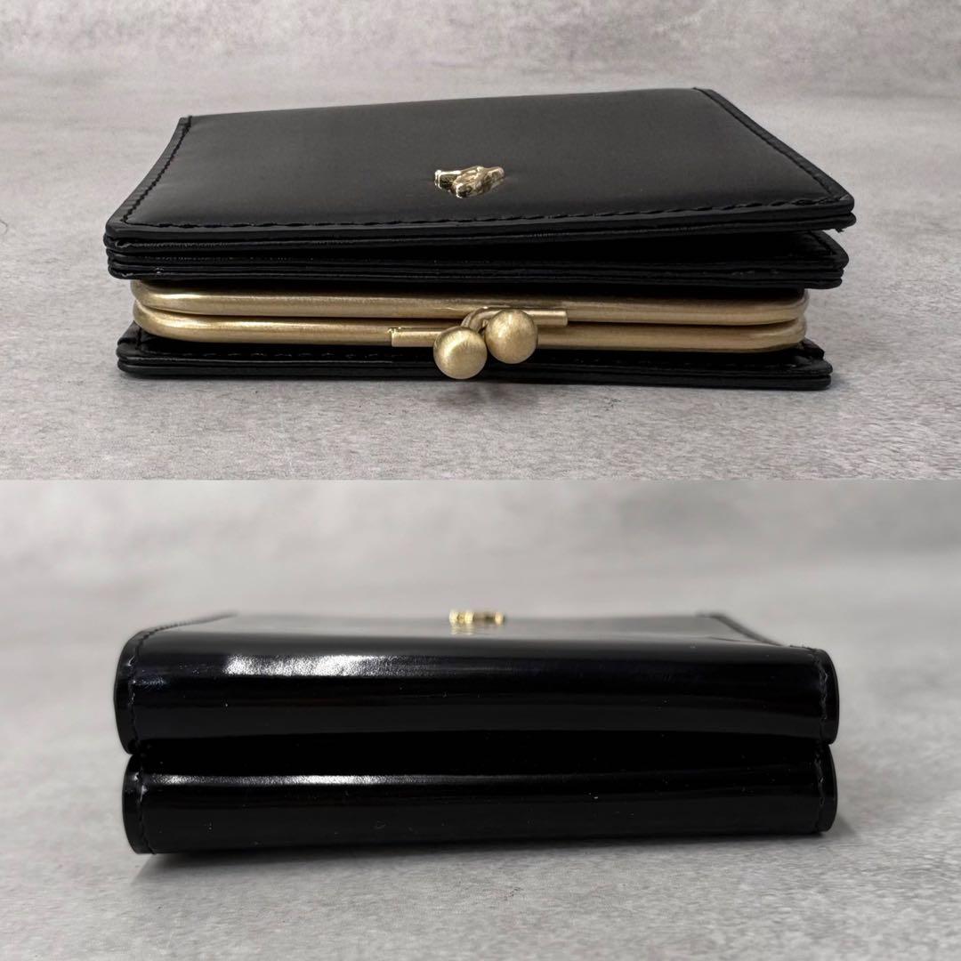 専用【美品】アニエスベー 24年モデル 二つ折り財布 がま口 黒 ボルドー