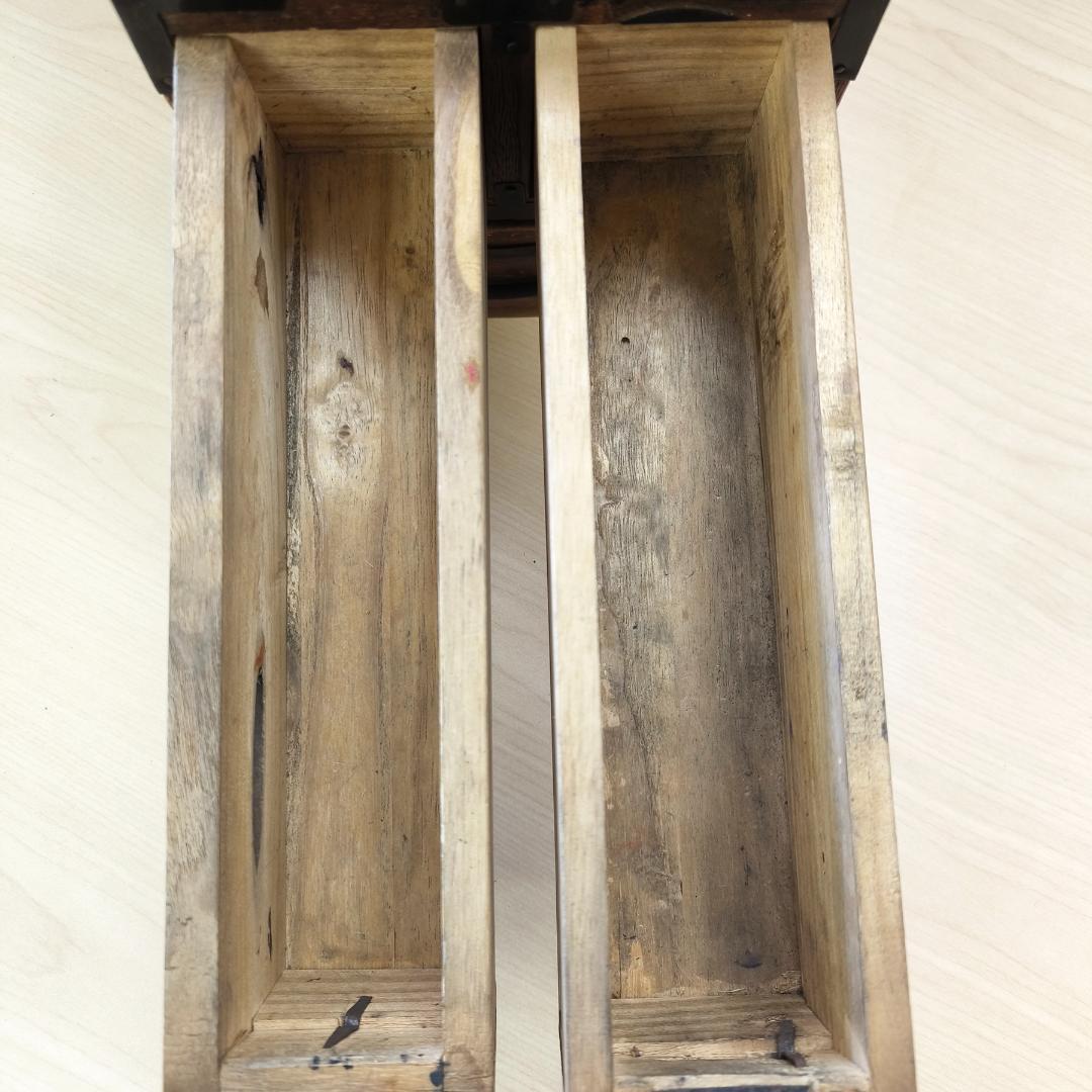 明治時代 木製 鉄金具 文箱 古銭箱 時代箪笥 小箪笥 レトロ家具 硯箱