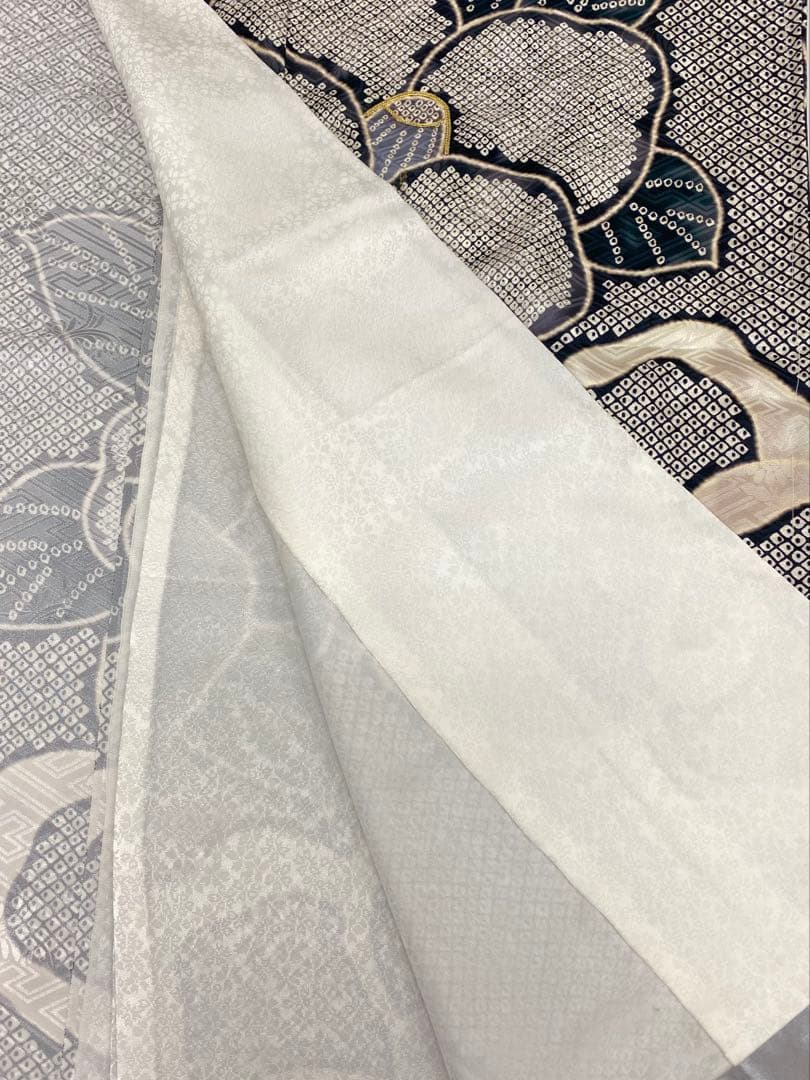 コラボ振袖 葵衣×V サンク 仮絵羽 正絹 金駒 金彩 未仕立て品 八掛付