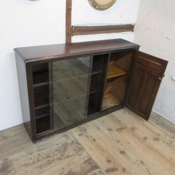 イギリス アンティーク 家具 ブックケース 本棚 書棚 ガラス戸 6982d