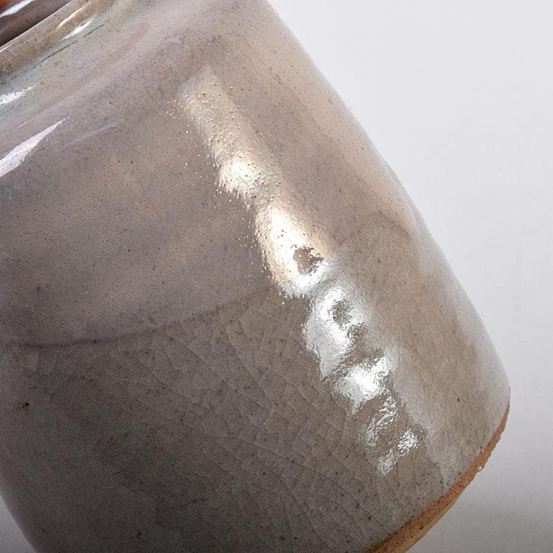 茶道具　萩焼　天寵山　七代　兼田三左エ門造　肩衝茶入　仕覆付　共箱　V　8140