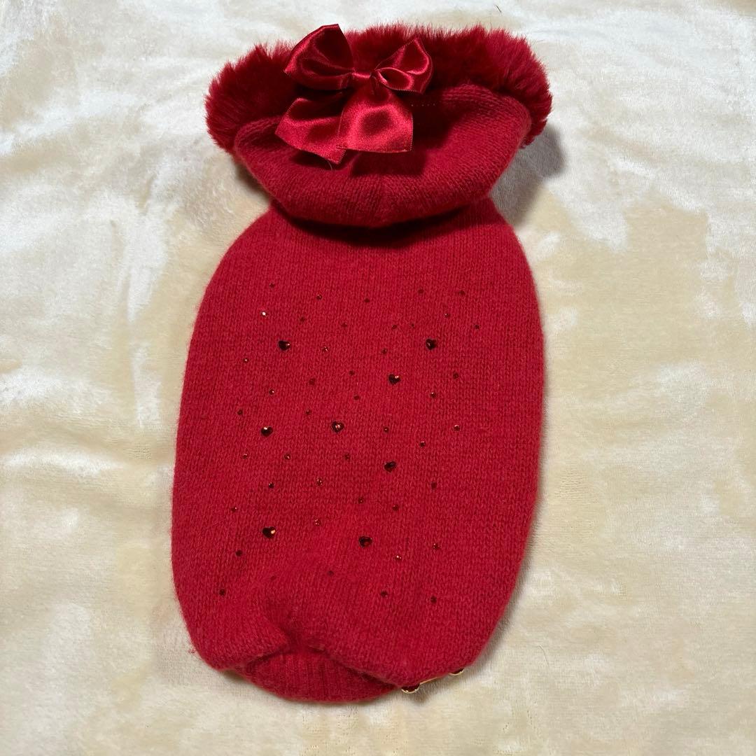 【美品】for pets only ハートビジュー付きニットM