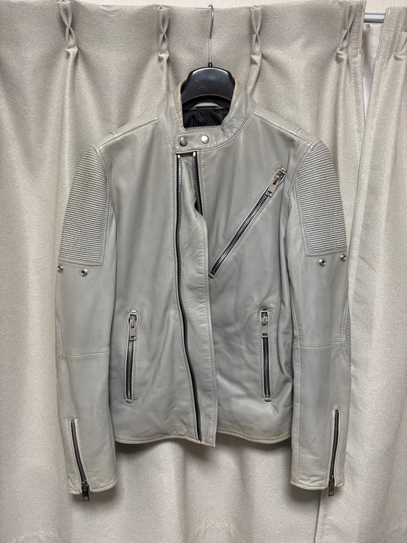 グレー レザー シングルライダースジャケット DIESEL ディーゼル