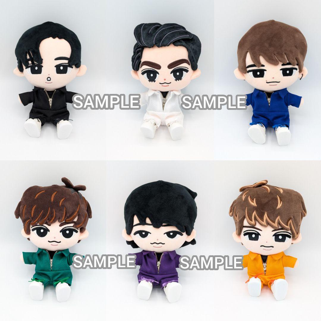 すのチルBIGぬいぐるみ　メンカラつなぎ+黒T　4セット