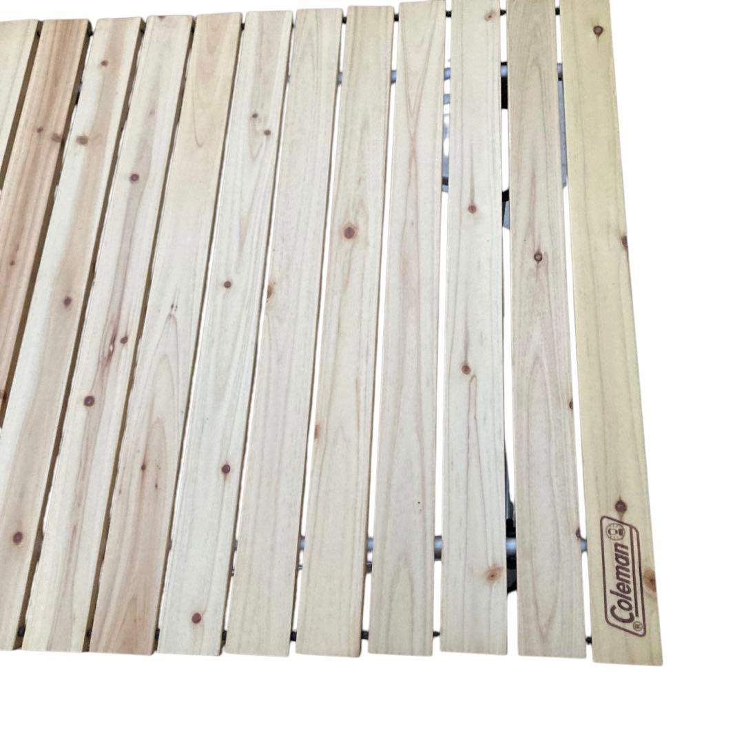 美品　Coleman テーブル ナチュラルウッドロールテーブル120 廃番