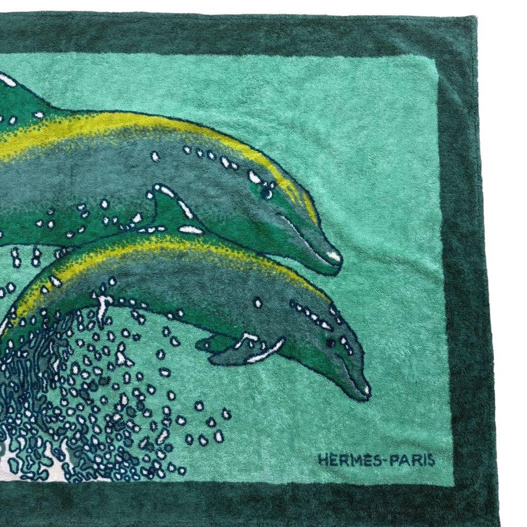 ⭐️良品⭐️ エルメス ビーチタオル イルカ マット グリーン