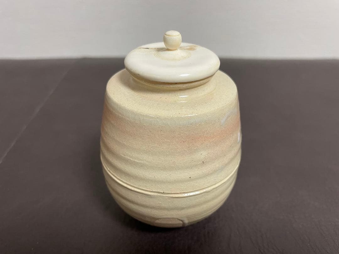 十四代朝日豊斎　鹿背茶入　共箱　仕覆　栞　朝日焼　茶道具　茶入