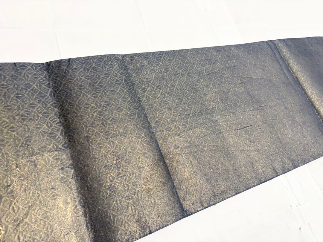 A5 更紗段文 唐草唐花 金糸 正絹 六通 袋帯 フォーマル O2