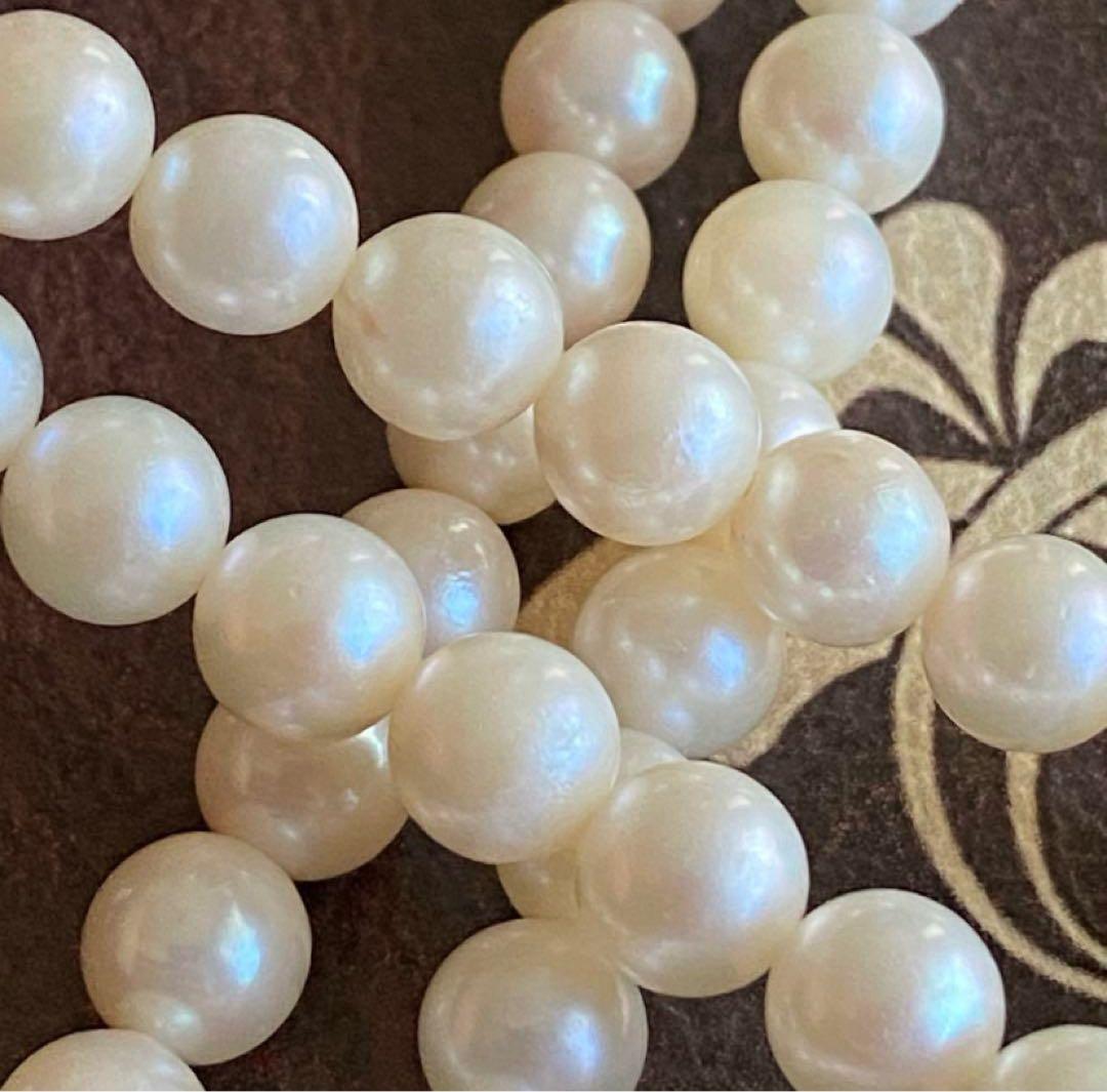 SILVER あこや真珠　パール　2連ネックレス チャーム　結婚式　入学式