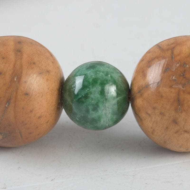 仏教美術　本翡翠　龍眼菩提珠　数珠　念珠　共箱　N　9441