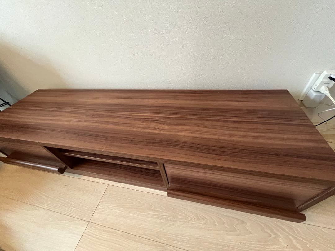 ブラウン木製テレビボード 引き出し付き