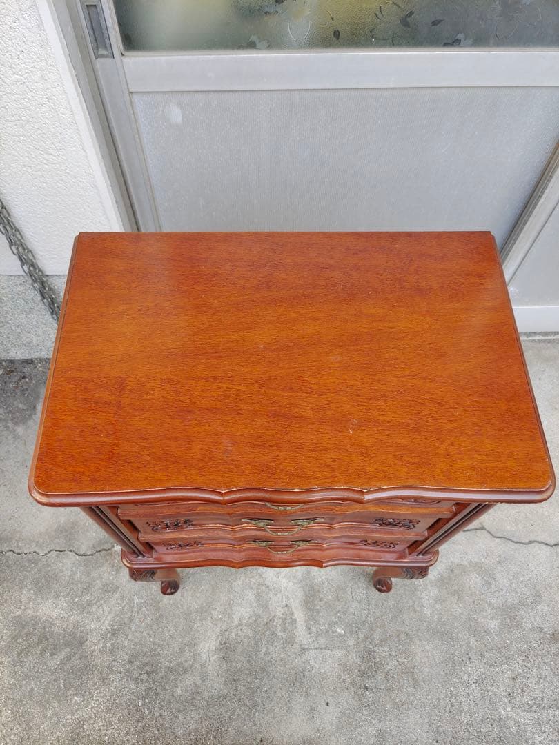 イタリア製　サイトテーブル　コロロ　猫脚　花台　電話台　引き出し　置物台　飾り台