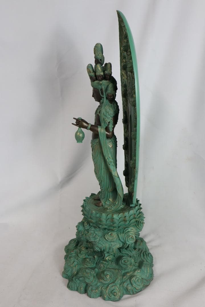 ◇葉森祥 仏教美術 国宝 十一面観音像 置物 仏像　06317