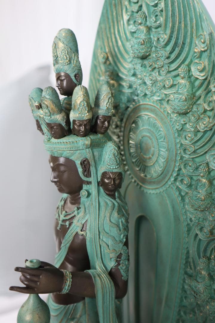 ◇葉森祥 仏教美術 国宝 十一面観音像 置物 仏像　06317