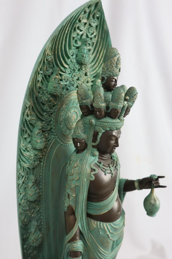 ◇葉森祥 仏教美術 国宝 十一面観音像 置物 仏像　06317