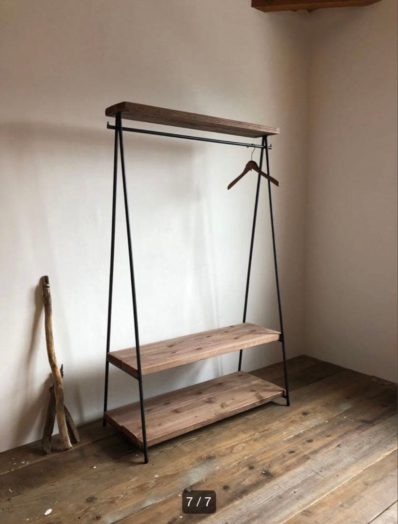 数量限定　特別価格　貴重　2段　特大　ハンガーラック　古材　ディスプレイラック