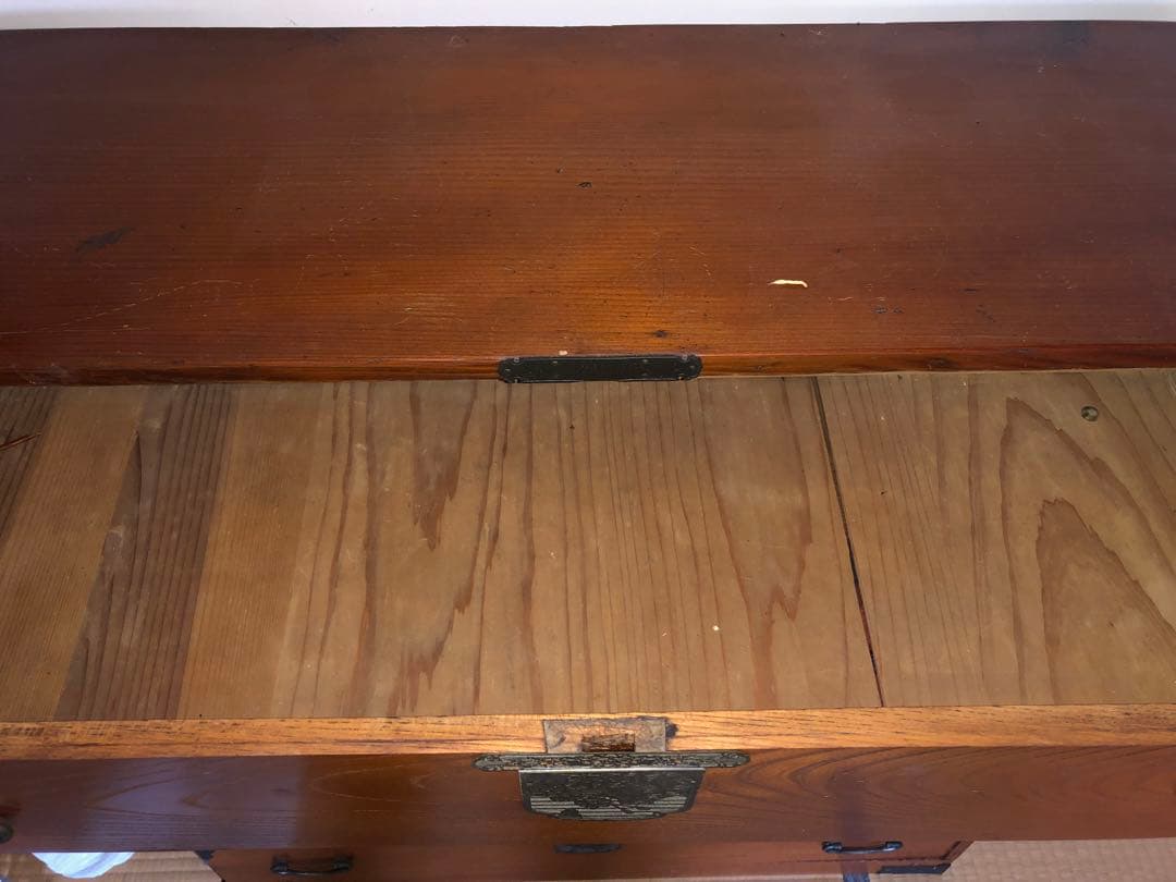 GY0331 和箪笥　帳場箪笥　タンス　古物　昭和レトロ　古道具