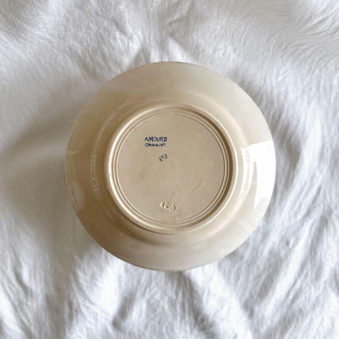 フランス アンティークプレート Onnaing キューピッド ハート