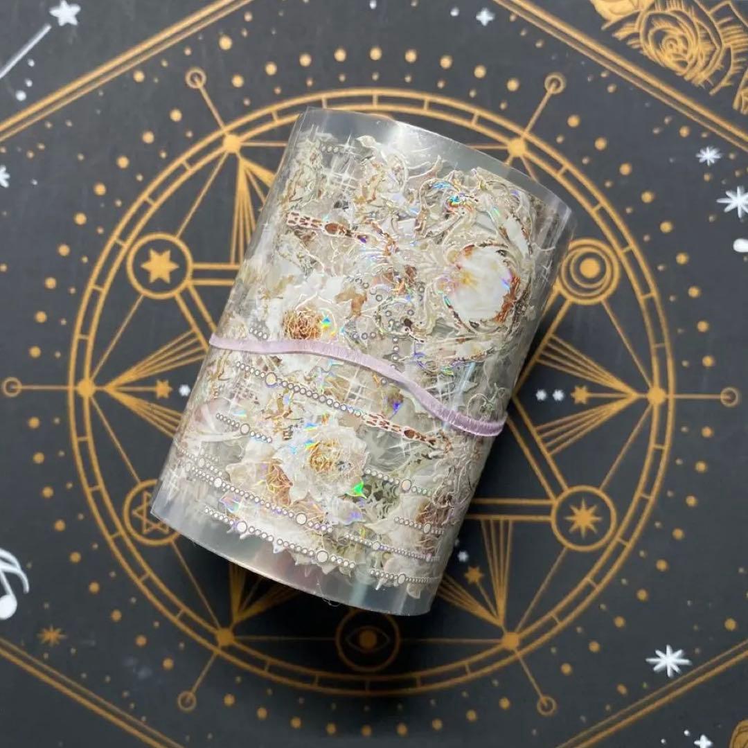 【9294】海外　マステ　中古巻　貝殻光マスキングテープ　装飾系