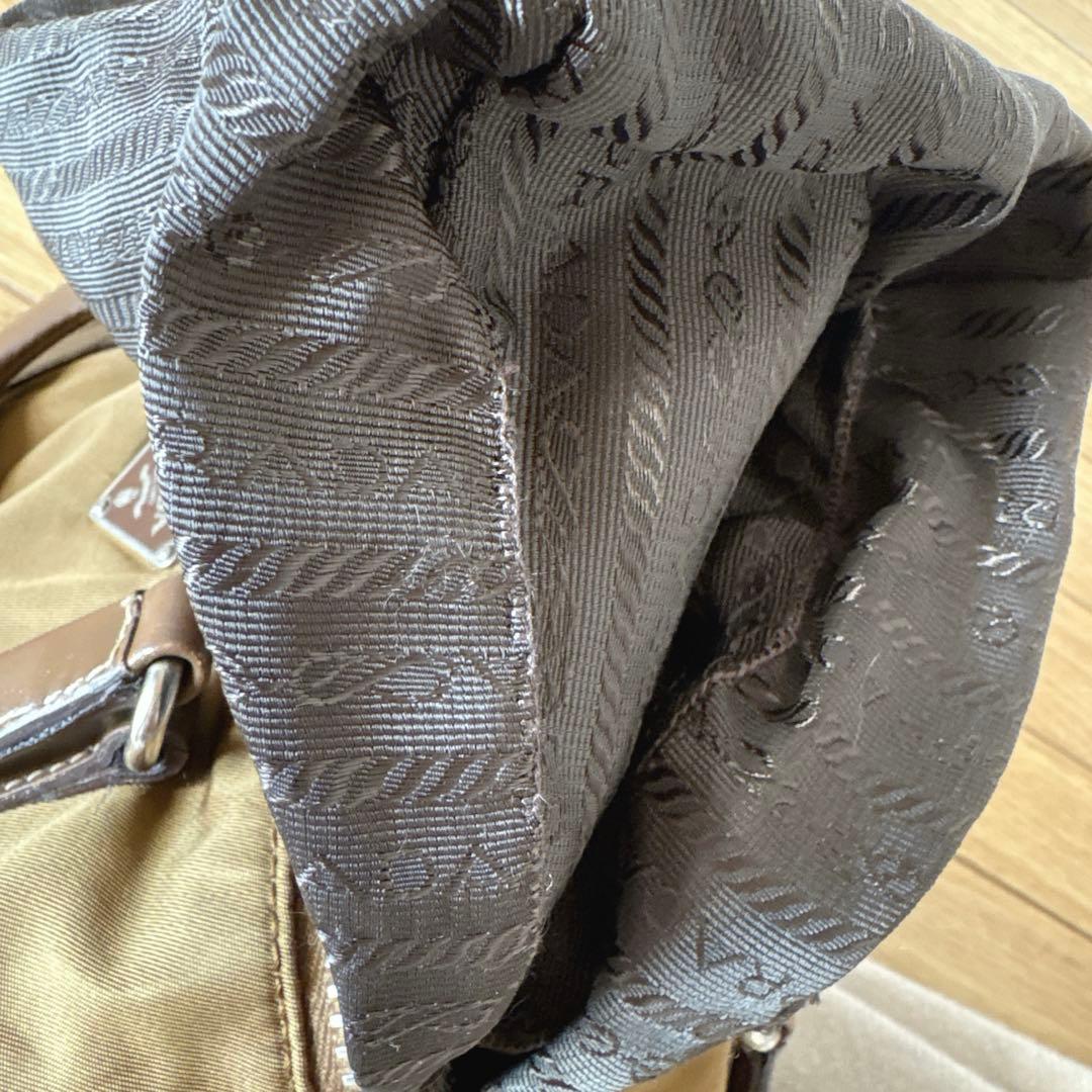 【訳あり・良品】PRADA ミニボストンバック　ミニバッグ　カーキ　ブラウン