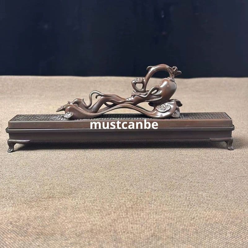 銅製 臥香盒 薫香炉 線香盒 茶道具 香道具 装飾品 工芸品 置物