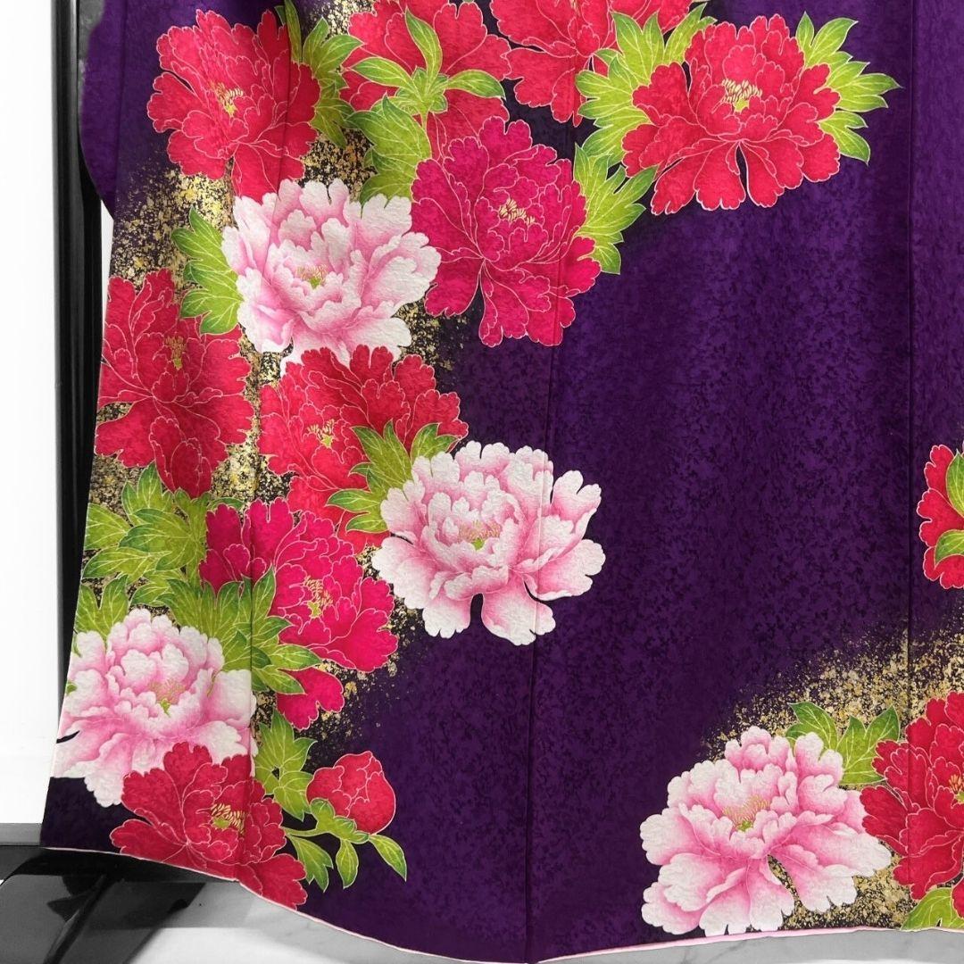 金彩　牡丹　牡丹模様　振袖　着物　013a p