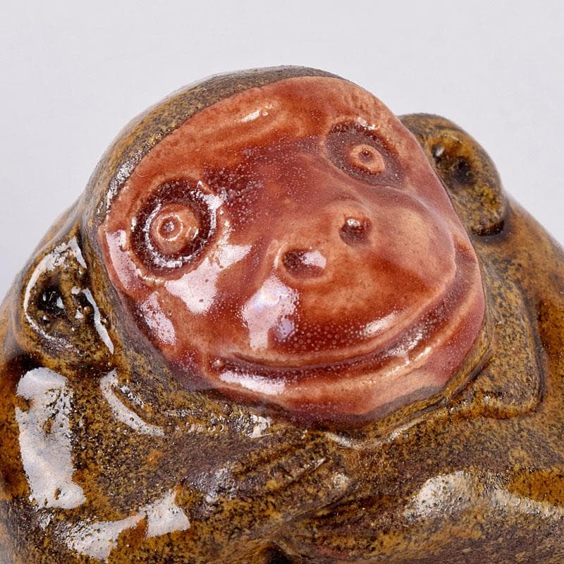 茶道具　松阪萬古　松古窯　佐久間芳丘作　猿香合　申　干支　V　8434