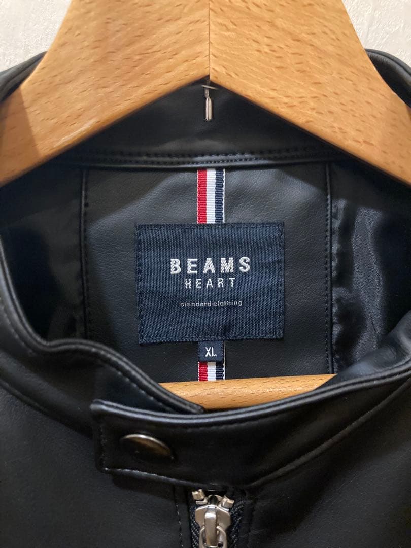 チャス様⭐︎ 美品　BEAMS HEART シングルライダースジャケット XL