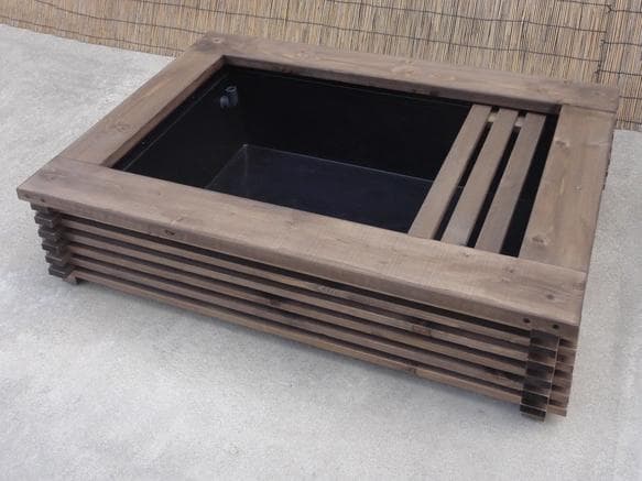 ビオトープ 60Ｌ　トロ舟＆木枠セット（棚付き）　メダカ・金魚飼育用