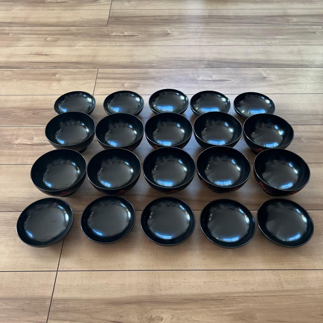 漆器 椀と平皿 10個セット