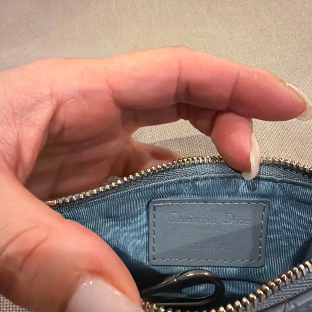 Christian Dior 財布 キーホルダー　ライトブルー