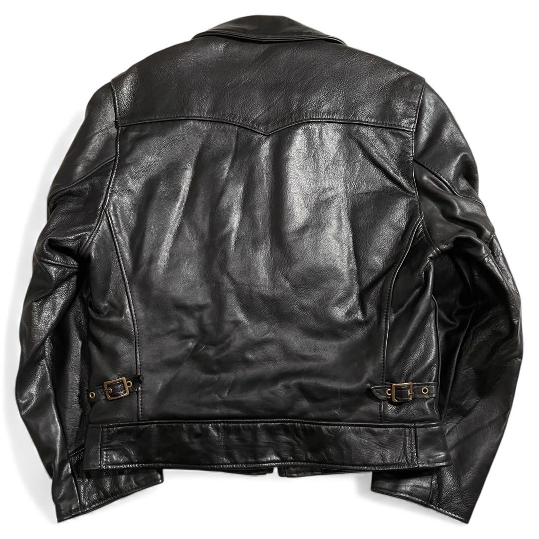 90s ショット ライダースジャケット レザージャケット Dポケット 637