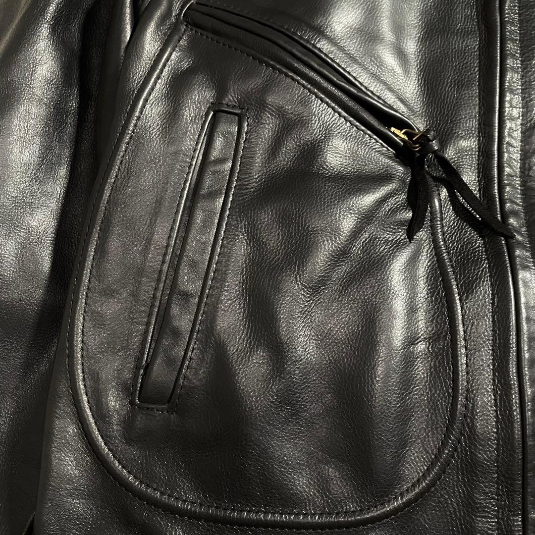 90s ショット ライダースジャケット レザージャケット Dポケット 637