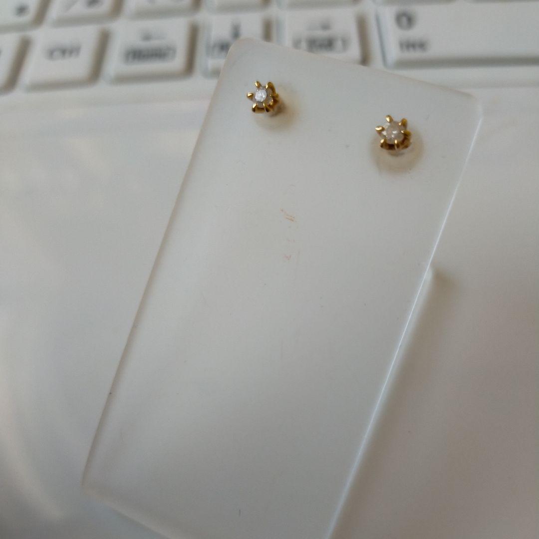 福*ん様 ゴールドスタッドピアス 天然ダイヤモンドK18　ジュエリーツツミ