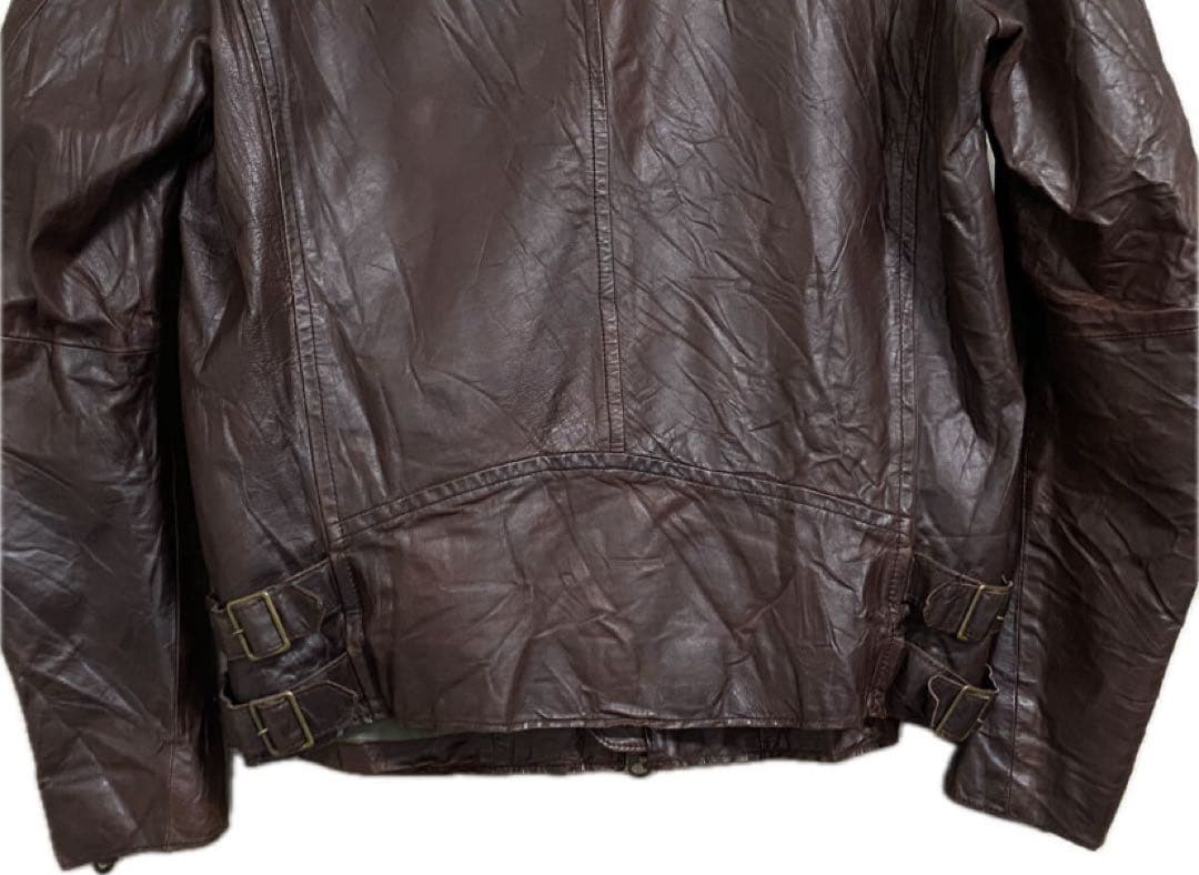 エディフィス EDIFICE 馬革 レザージャケット ブラウン 38 メンズ
