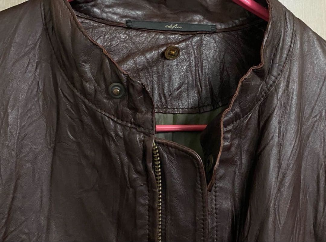 エディフィス EDIFICE 馬革 レザージャケット ブラウン 38 メンズ