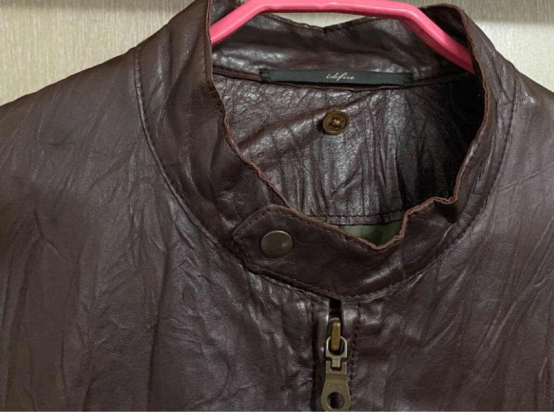 エディフィス EDIFICE 馬革 レザージャケット ブラウン 38 メンズ
