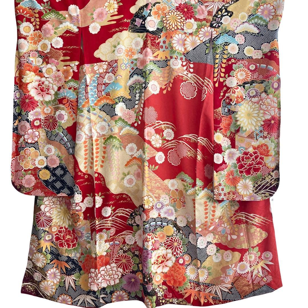 赤 古典柄 ゆったり 振袖7点セット‼️ 成人式 フルセット NO6ま6
