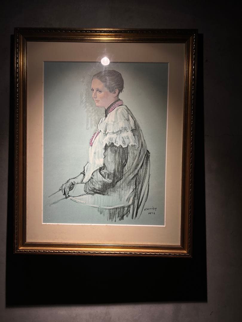 専用他の方発送×小磯良平【婦人画】刻印あり　複製