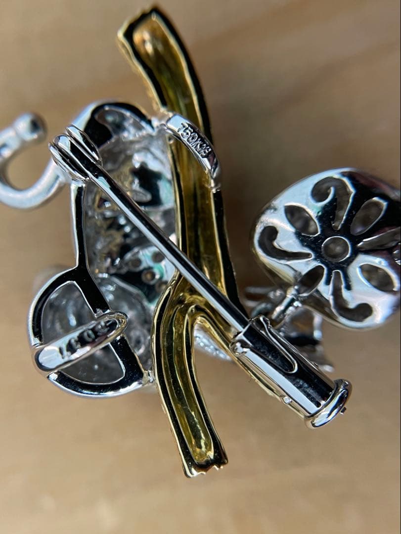 K18/K18WGお猿さんモチーフブローチ