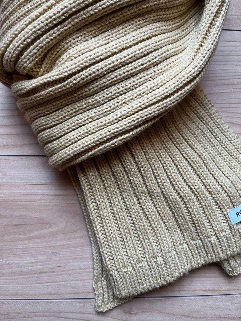 オススメ　試着のみ　ロトト　ROTOTO リブマフラー　イエロー　ボリューム